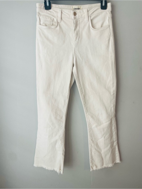 L'AGENCE Denim - L’AGENCE White Cropped Raw-Hem Jeans